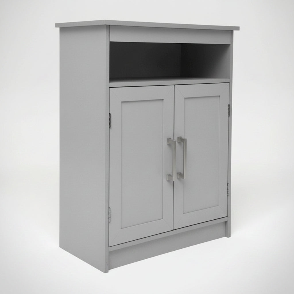 Organisateur de rangement au sol avec portes à fermeture magnétique et étagères